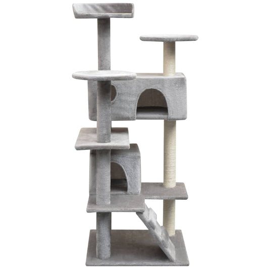 NNEVL Cat Tree with Sisal Scratching Posts 125 cm Grey-1