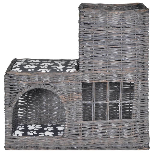 NNEVL Willow Cat Tree Pet House/Bed/Castle/Scratching Post with Cushion-1