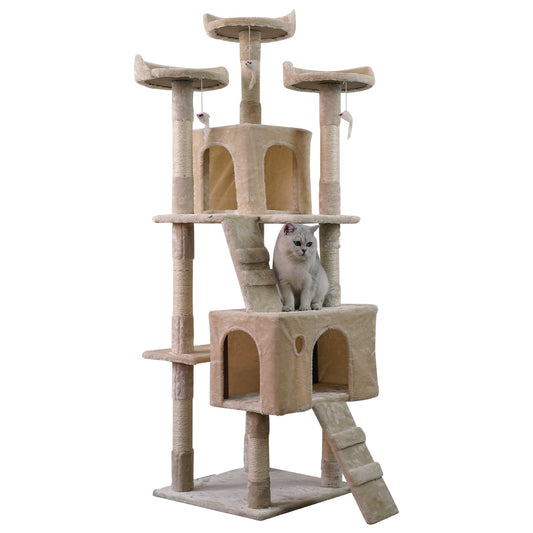 NNEDPE 170cm Cat Tree Scratching Post - Beige-1
