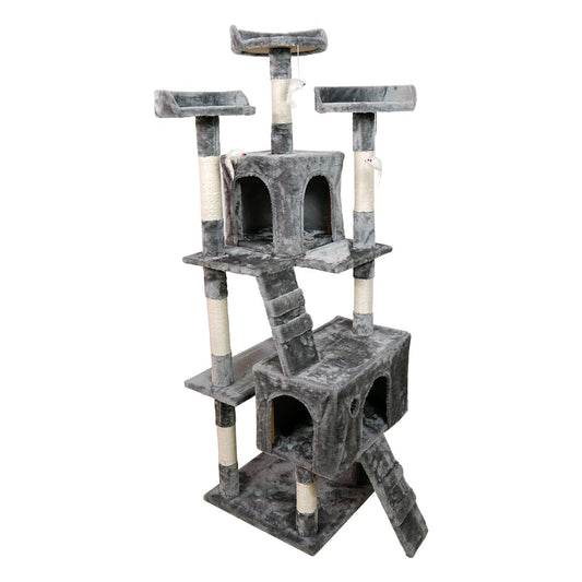 NNEDPE 170cm Cat Tree Scratching Post - Silver Grey-1