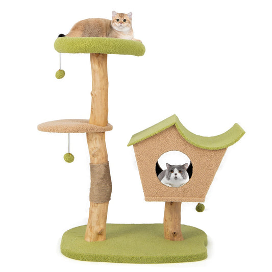 NNECW 110CM Cat Tree with Padded Top Perch for Pet-1