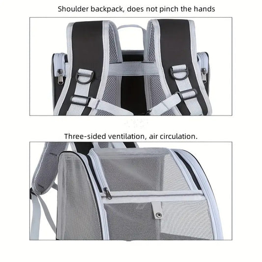 NNETM Expandable Cat Backpack Carrier with 3-Sided Mesh-1