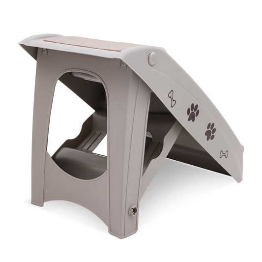 NNEDPE Foldable Pet Stairs in Grey - 50cm Dog Ladder Cat Ramp-1