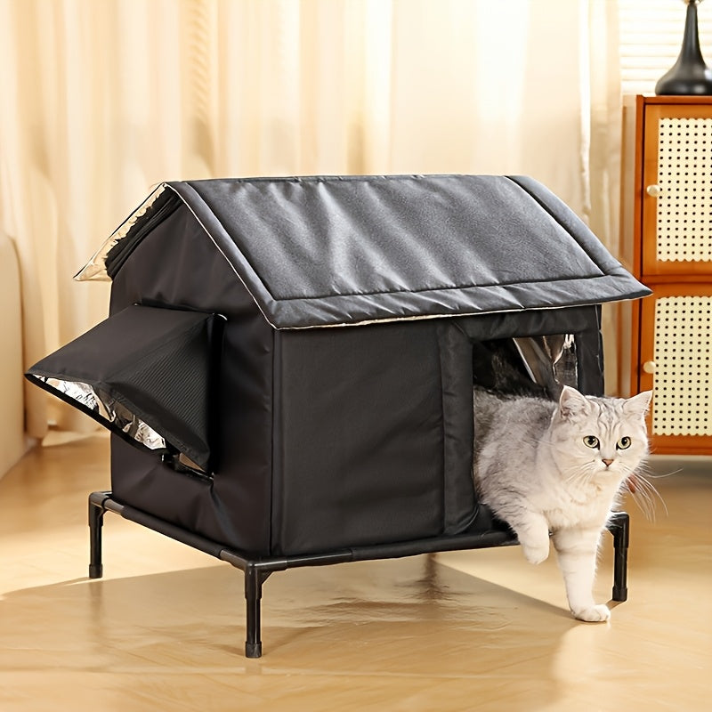 NNETM Four Seasons Outdoor Cat Shelter with Ice Box-1