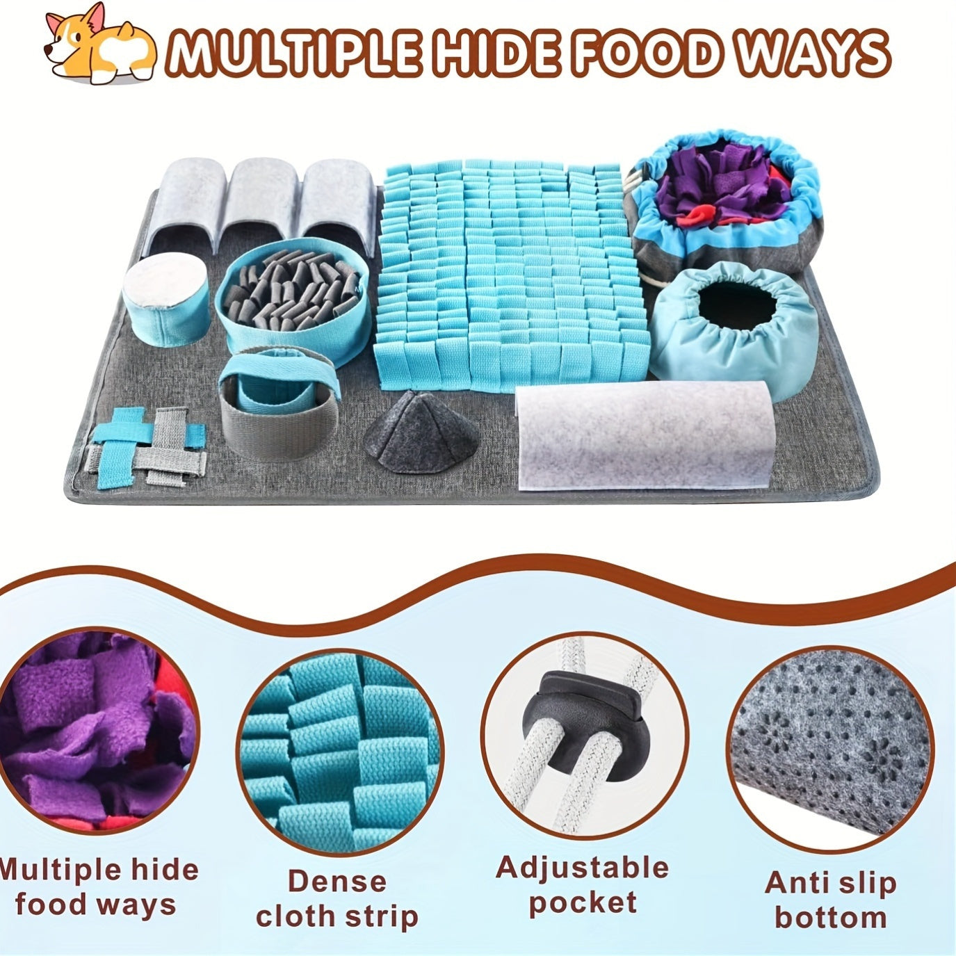 NNETM Interactive Snuffle Mat for Dogs-4