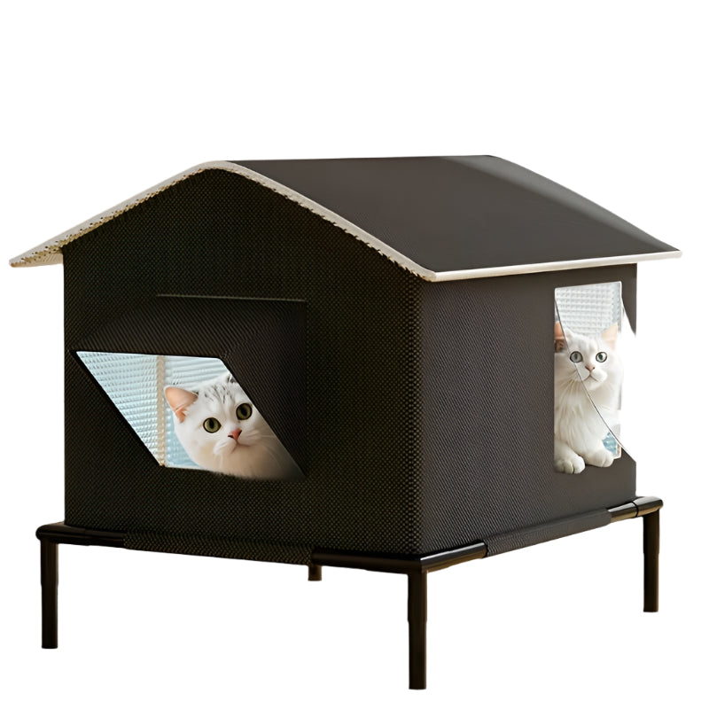 NNETM Four Seasons Outdoor Cat Shelter with Ice Box-0