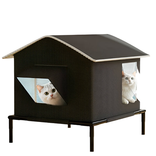 NNETM Four Seasons Outdoor Cat Shelter with Ice Box-0