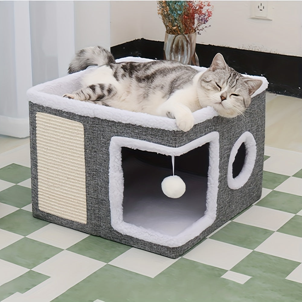 NNETM Double-Layer Cat Bed Cave Sofa-1