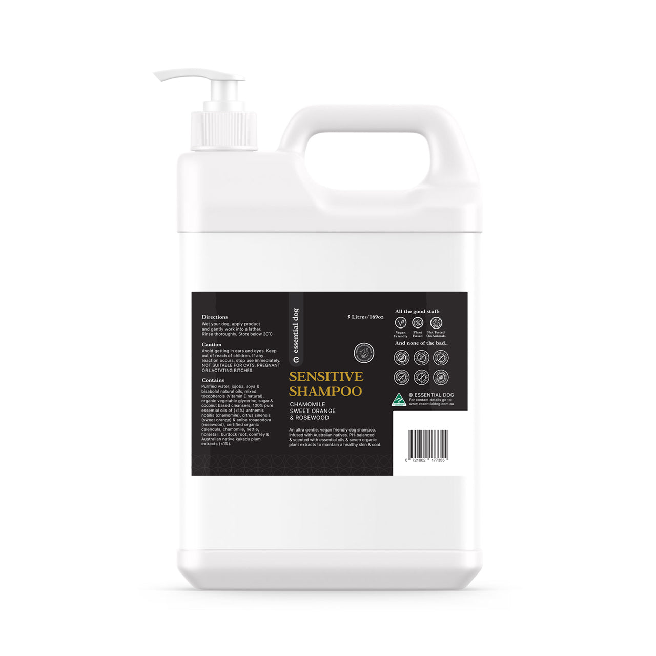 natural dog shampoo 5 litre groomers  sensitive skin