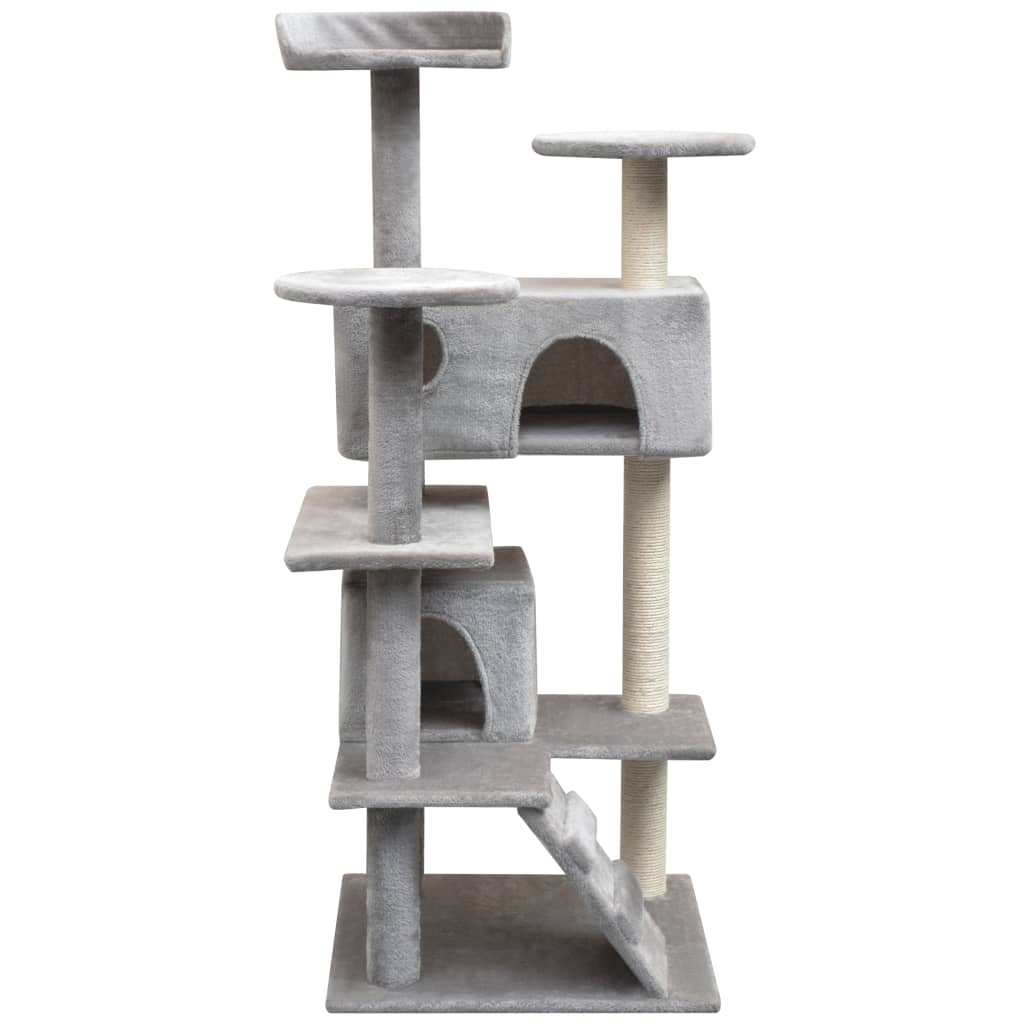 NNEVL Cat Tree with Sisal Scratching Posts 125 cm Grey-1