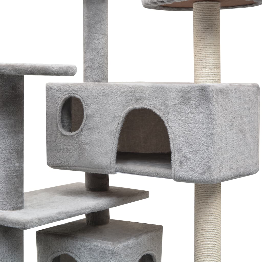 NNEVL Cat Tree with Sisal Scratching Posts 125 cm Grey-2
