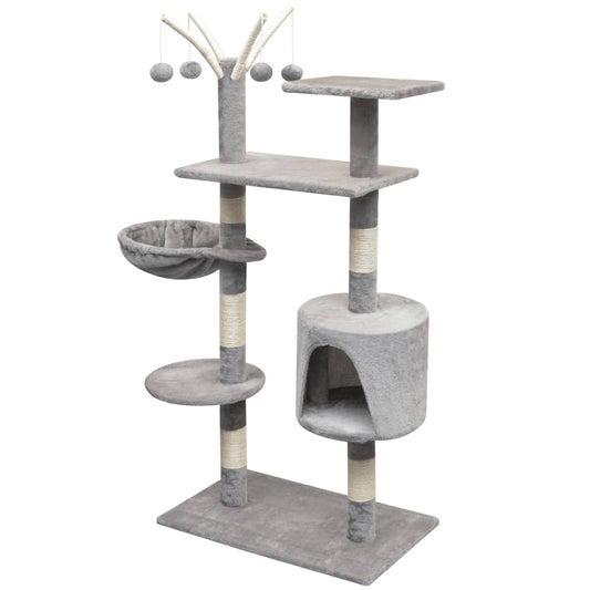 NNEVL Cat Tree with Sisal Scratching Posts 125 cm Grey-1