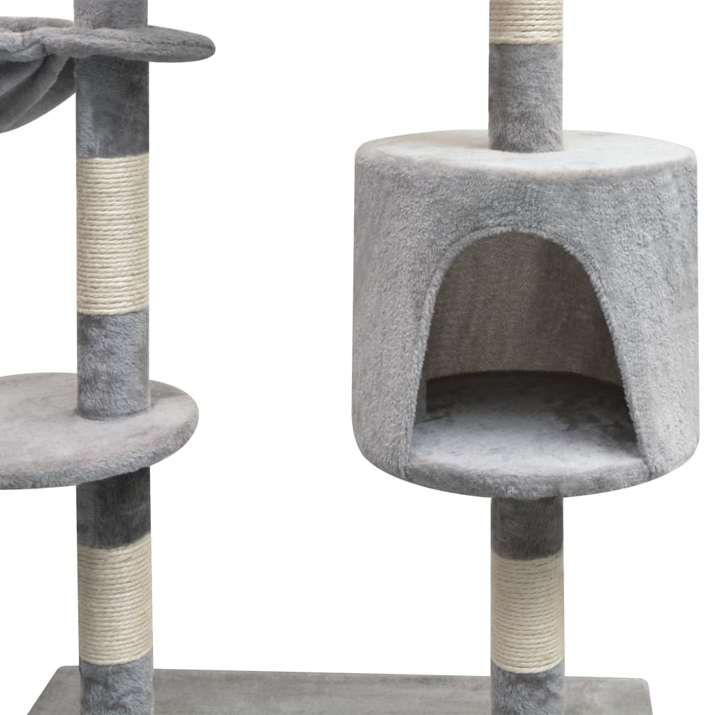NNEVL Cat Tree with Sisal Scratching Posts 125 cm Grey-2