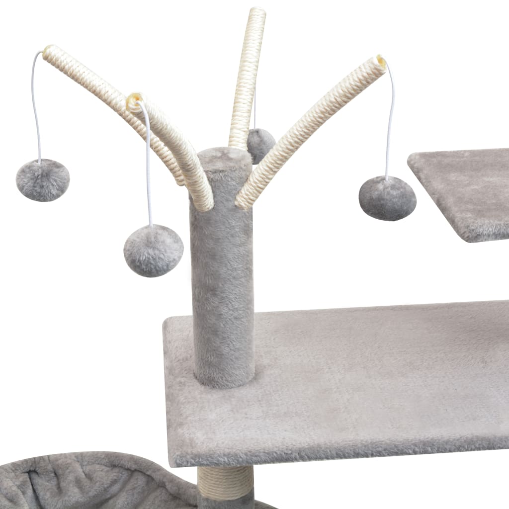 NNEVL Cat Tree with Sisal Scratching Posts 125 cm Grey-3