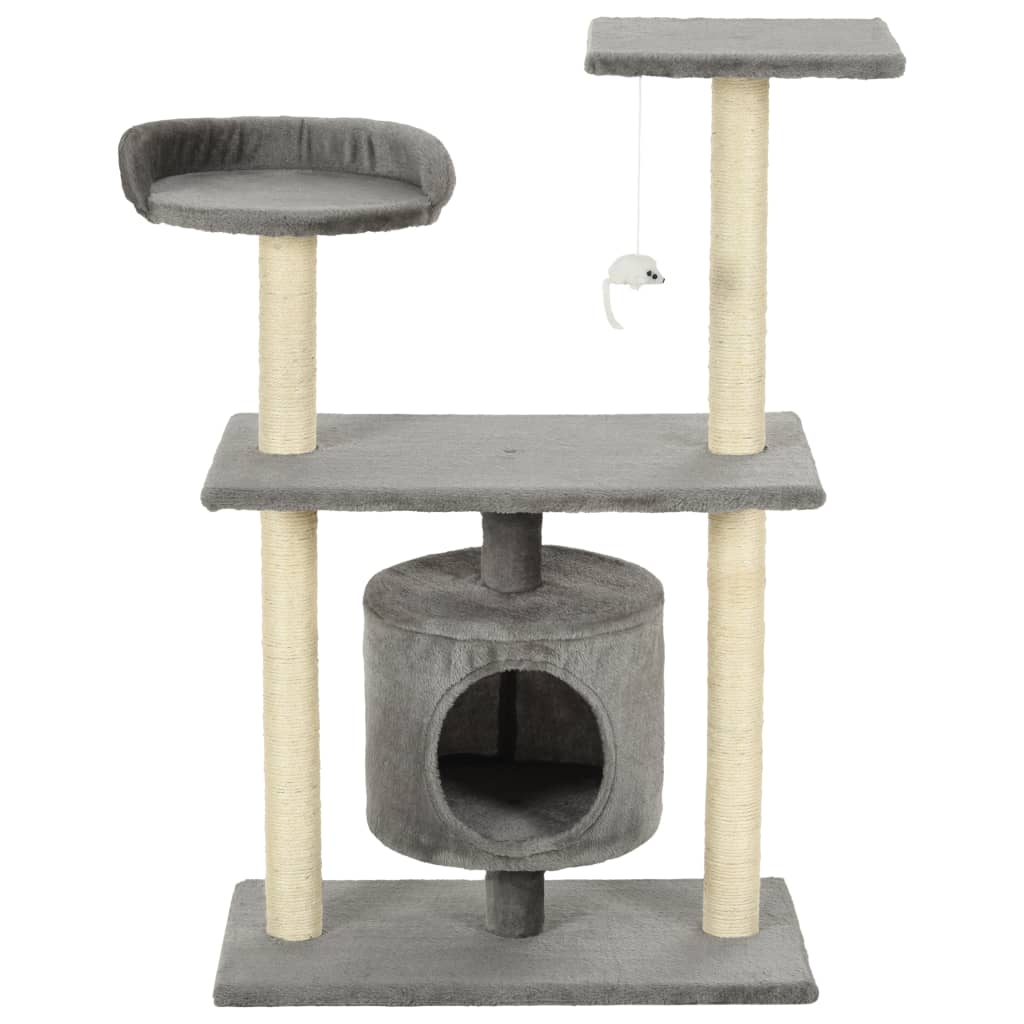 NNEVL Cat Tree with Sisal Scratching Posts 95 cm Grey-2