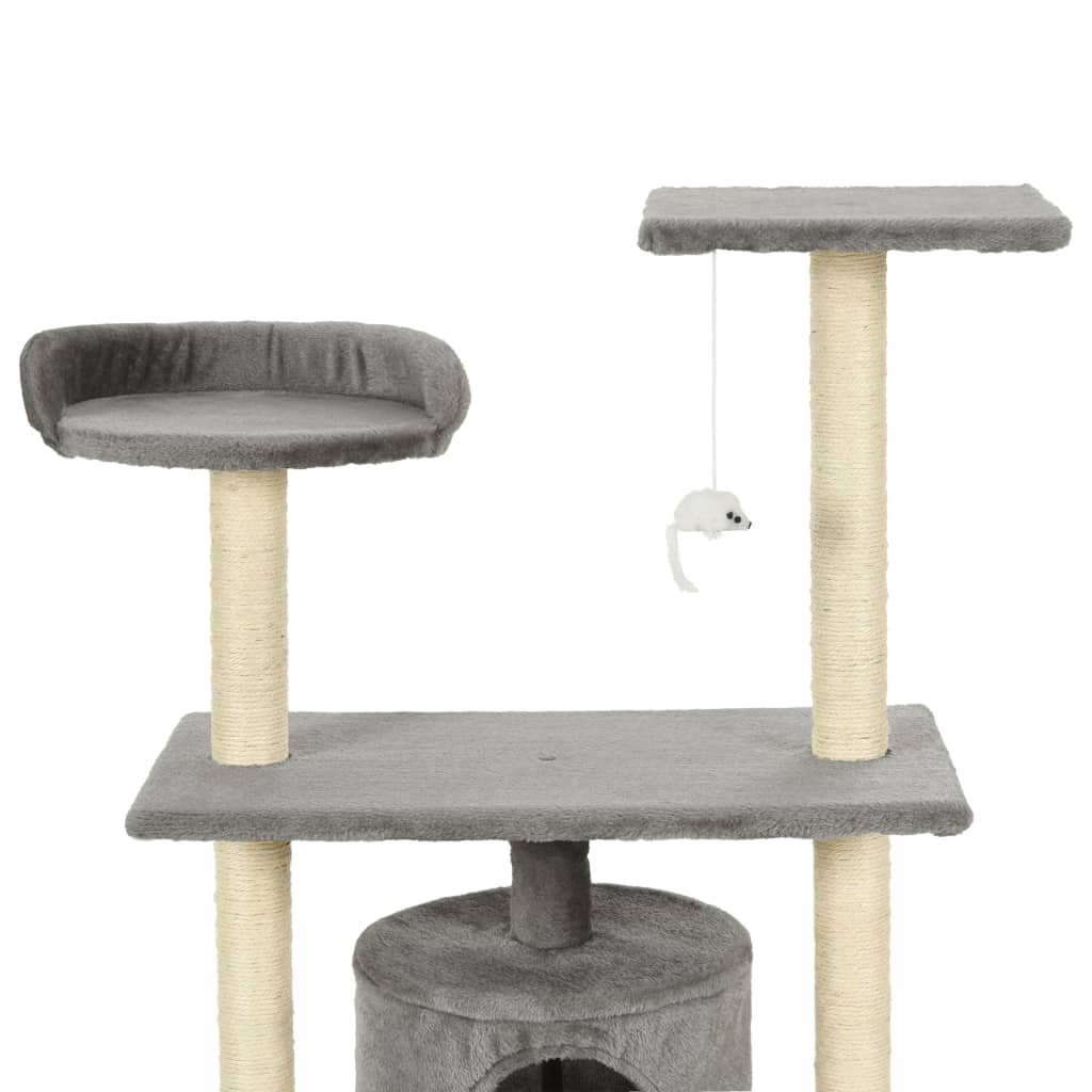 NNEVL Cat Tree with Sisal Scratching Posts 95 cm Grey-3