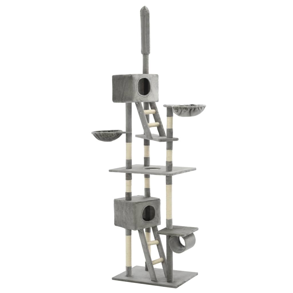 NNEVL Cat Tree with Sisal Scratching Posts 230-260 cm Grey-1