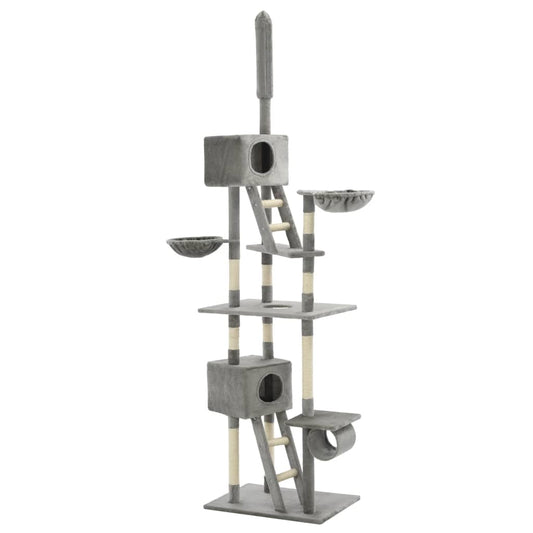 NNEVL Cat Tree with Sisal Scratching Posts 230-260 cm Grey-1