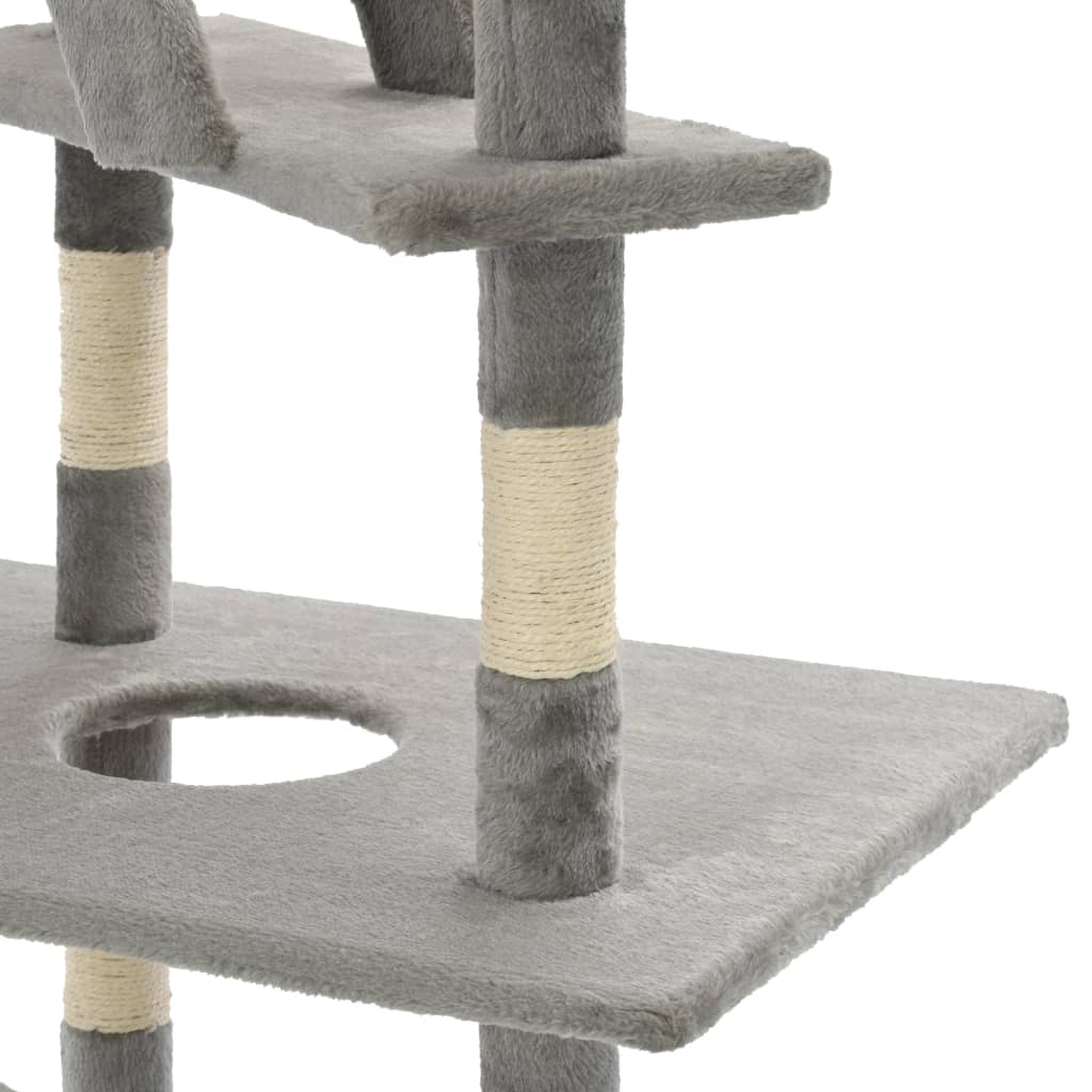NNEVL Cat Tree with Sisal Scratching Posts 230-260 cm Grey-4