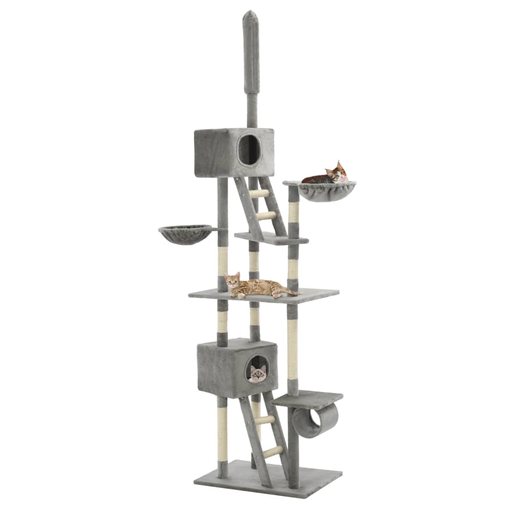 NNEVL Cat Tree with Sisal Scratching Posts 230-260 cm Grey-0