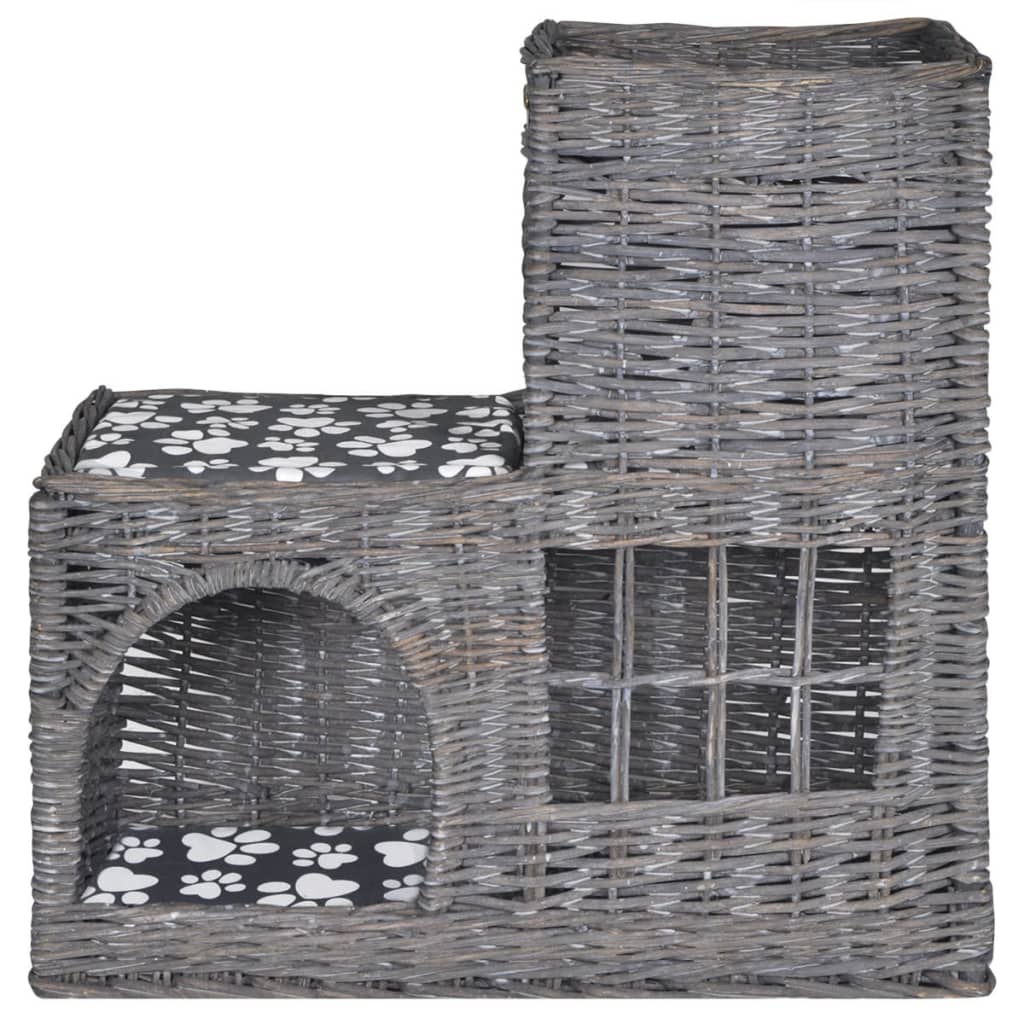 NNEVL Willow Cat Tree Pet House/Bed/Castle/Scratching Post with Cushion-1
