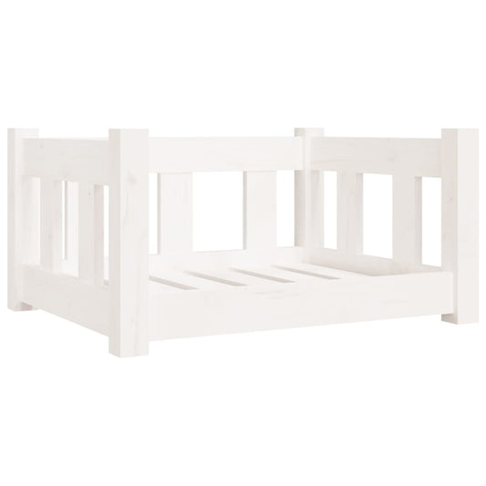 NNEVL Dog Bed White 55.5x45.5x28 cm Solid Wood Pine-1
