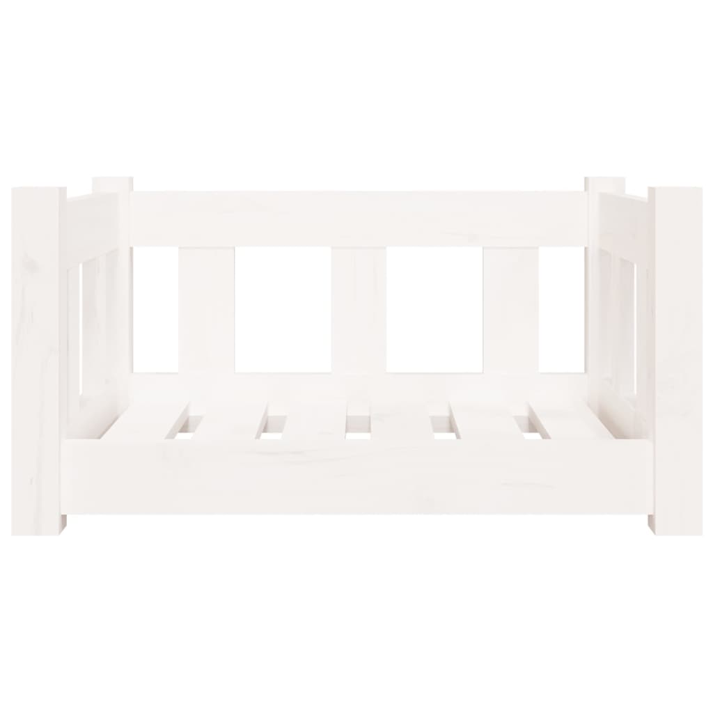NNEVL Dog Bed White 55.5x45.5x28 cm Solid Wood Pine-3