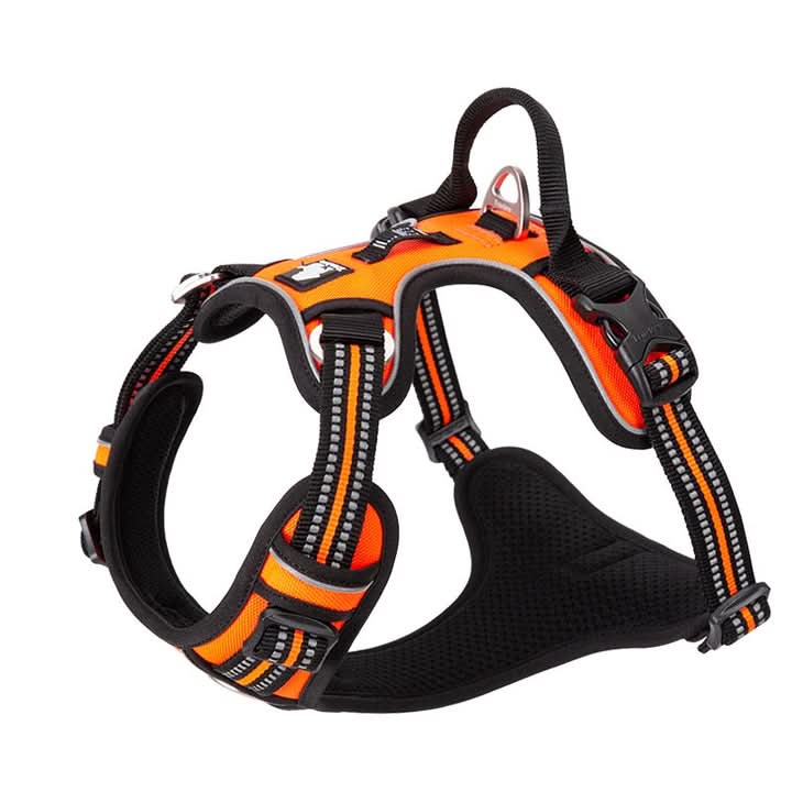 True Love No Pull Explosion Proof Dog Harness - Orange, XL-1