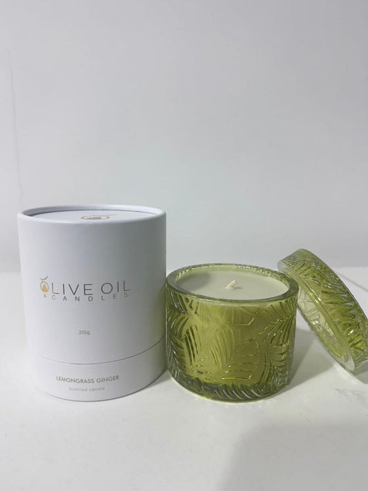 Premium Olive Oil Candle, Lemongrass and Ginger, 215g-1