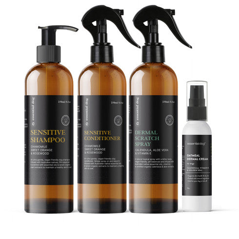 Sensitive Pack 4: Shampoo, Conditioner, Dermal Scratch Spray & Cream-0