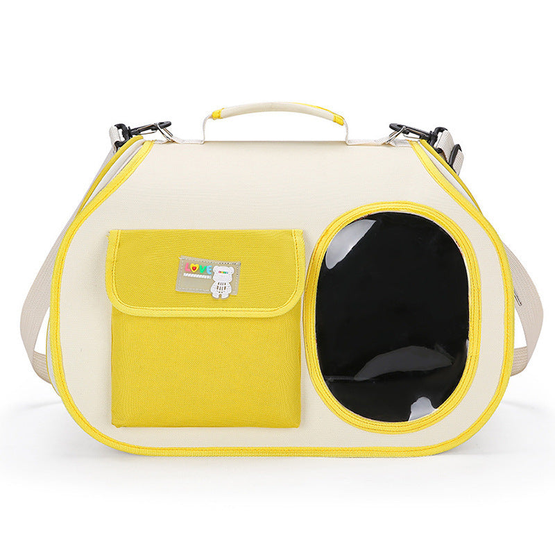 NNEDSZ Yellow Colors Pet Carrier Backpack, Breathable Cat Carrier Backpack with Transparent Window, Airline Approved Dog Backpack Carrier for Small Dogs and Cats, Travel Hiking Camping-0