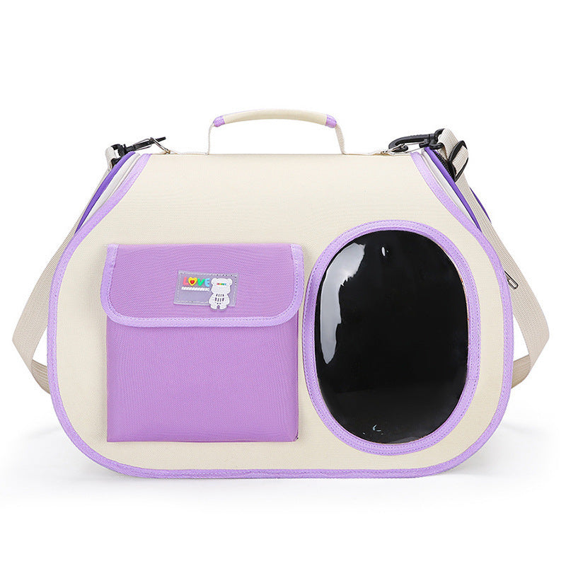 NNEDSZ Purple Colors Pet Carrier Backpack, Breathable Cat Carrier Backpack with Transparent Window, Airline Approved Dog Backpack Carrier for Small Dogs and Cats, Travel Hiking Camping-0
