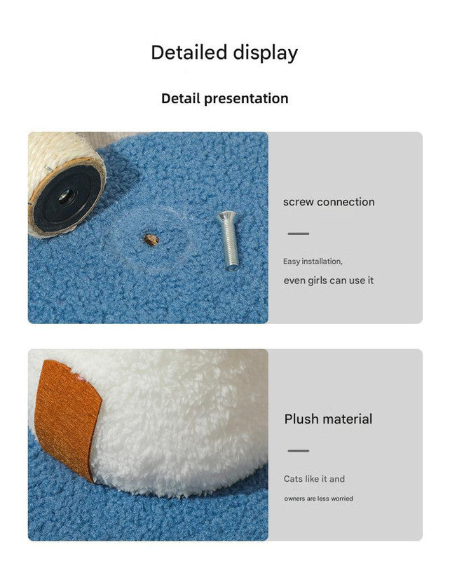NNEDSZ Blue Durable Mushroom Cat Scratching Post - Anti-Slip, No Debris Cat Scratch Pad with Sofa Protection for Small Cats-2