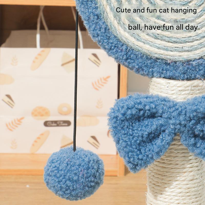 NNEDSZ Blue Durable Mushroom Cat Scratching Post - Anti-Slip, No Debris Cat Scratch Pad with Sofa Protection for Small Cats-4