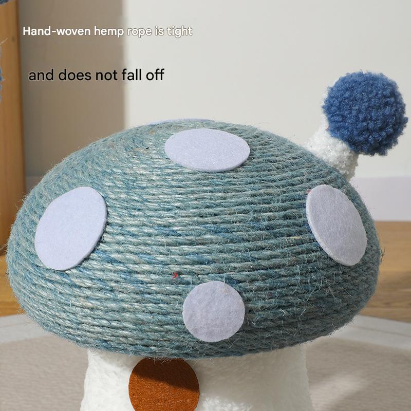 NNEDSZ Red Durable Mushroom Cat Scratching Post - Anti-Slip, No Debris Cat Scratch Pad with Sofa Protection for Small Cats-4