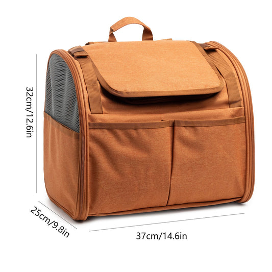 NNEDSZ Grey Pet Carrier Backpack - Comfortable and Stylish for Cats and Small Dogs-1