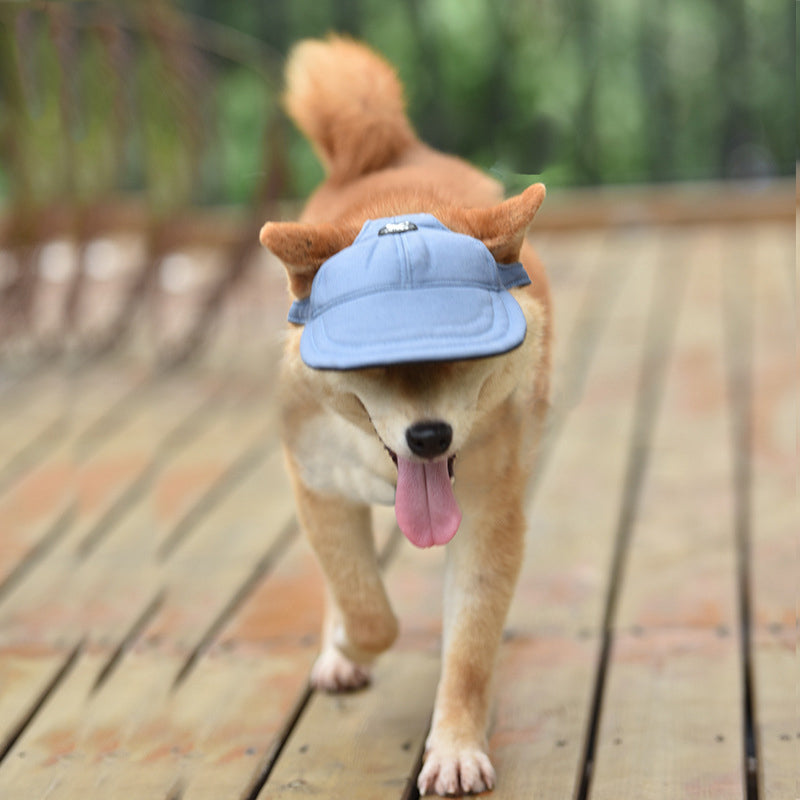 NNEDSZ Size L Light Blue Adjustable Pet Baseball Cap for Cats and Dogs - Cute Sun Protection Hat for Outdoor Adventures-2