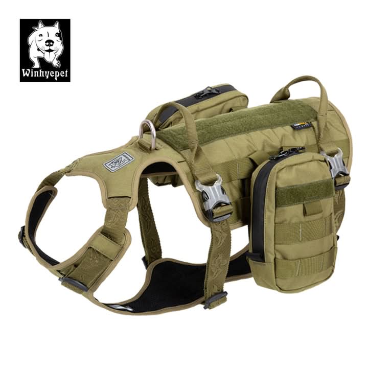 Whinhyepet Military Harness - Army Green, XL-4