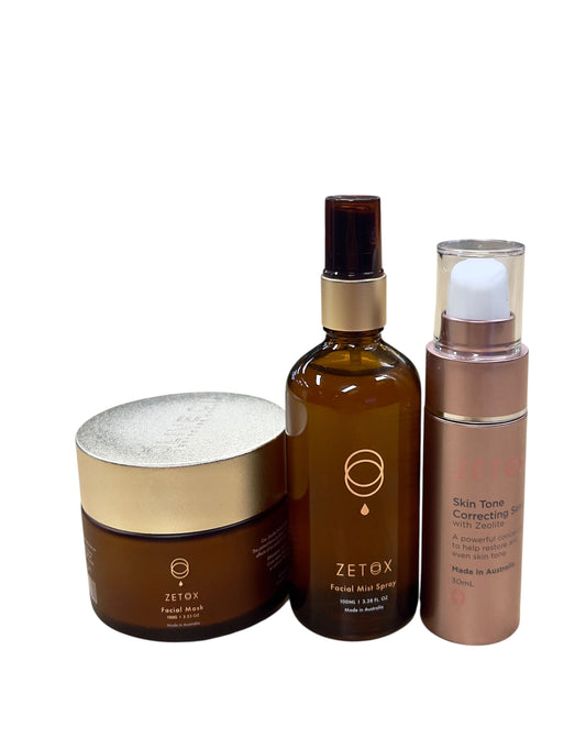 Zetox Bundle- Clay Mask with Facial Mist 100ml and Facial Serum 30ml-1