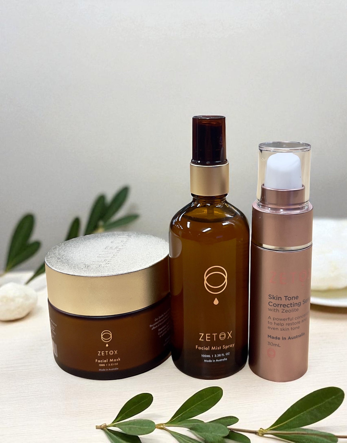 Zetox Bundle- Clay Mask with Facial Mist 100ml and Facial Serum 30ml-2