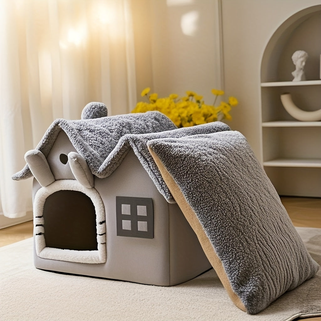 Classic Soft Cat House Bed for Small Pets-1