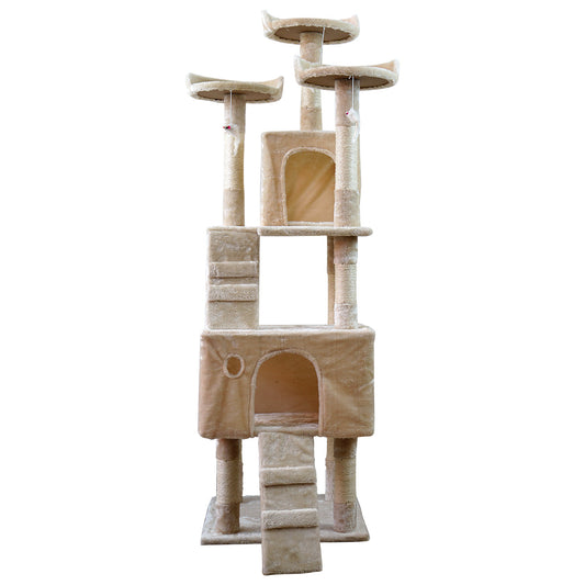 NNEDPE 170cm Cat Tree Scratching Post - Beige-0