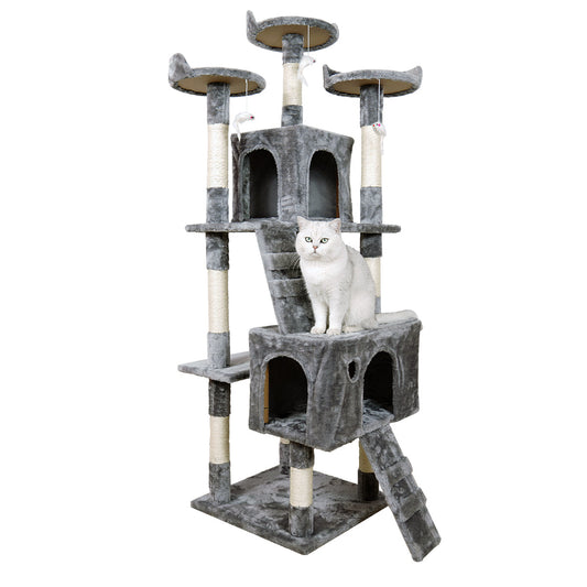 NNEDPE 170cm Cat Tree Scratching Post - Silver Grey-0