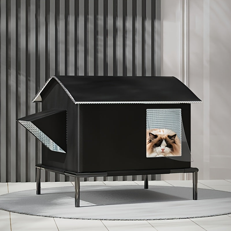 NNETM Four Seasons Outdoor Cat Shelter with Ice Box-2