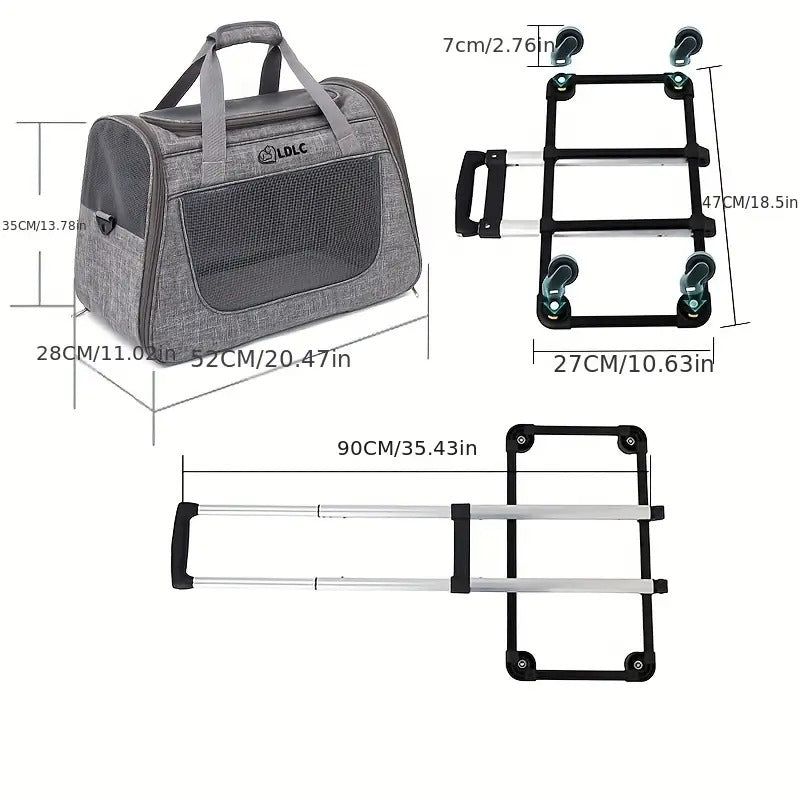 NNETM 2-in-1 Cat Carrier with Wheels and Handle-1