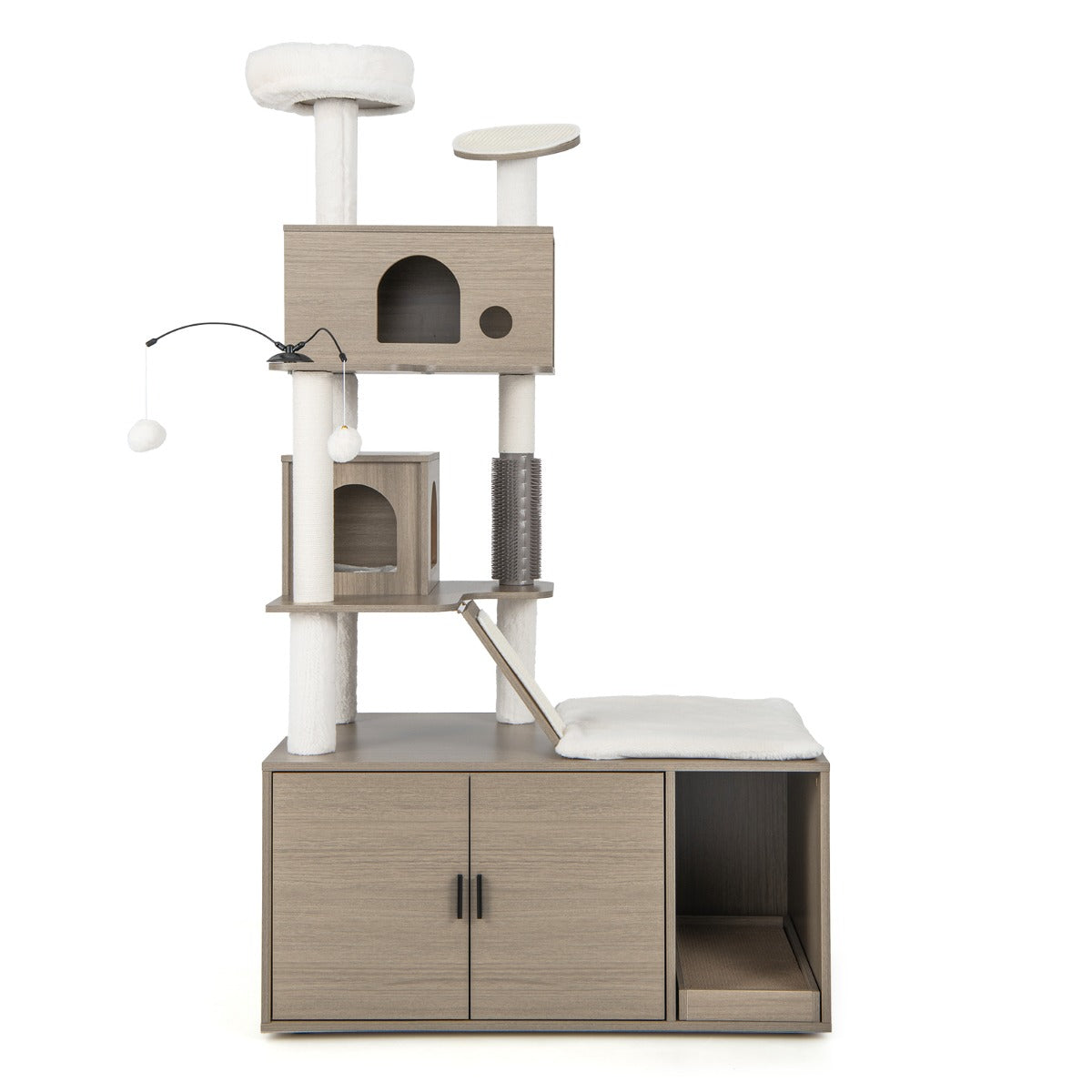 NNECW Modern Cat Tower with Double Condos for Indoor Cars-1