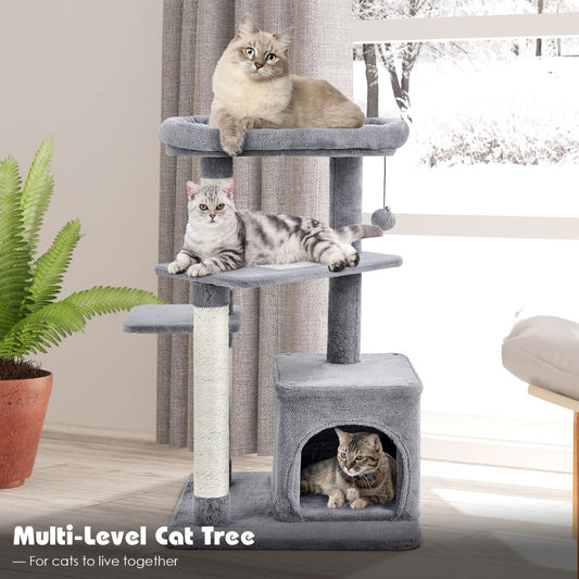 NNECW 4-Layer Cat Tree with Scratching Posts for pet-0