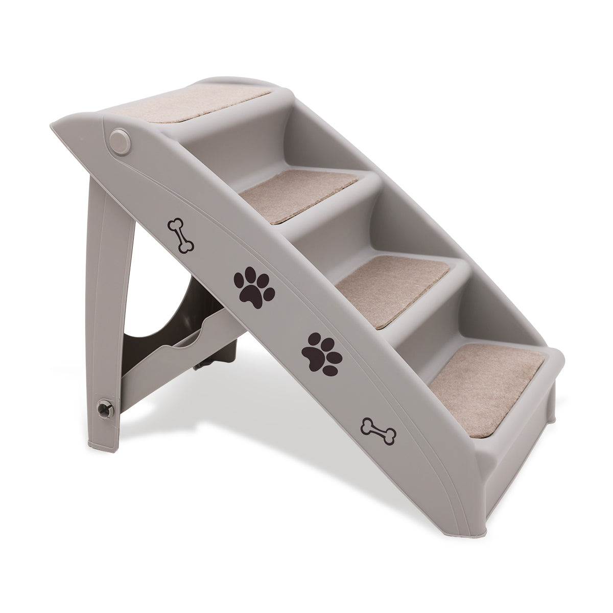 NNEDPE Foldable Pet Stairs in Grey - 50cm Dog Ladder Cat Ramp-0