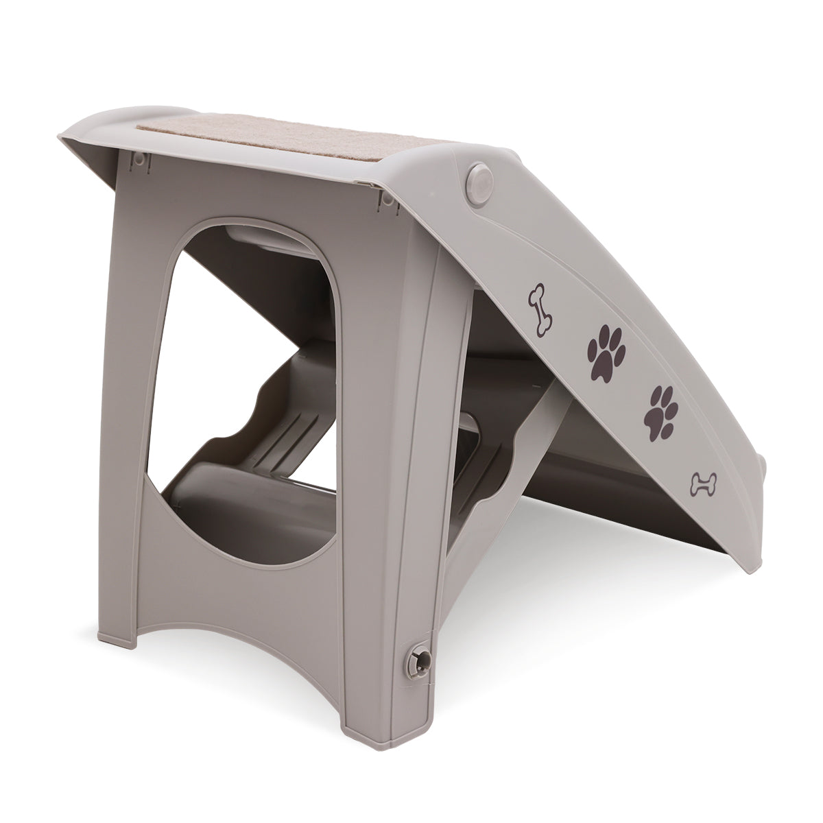 NNEDPE Foldable Pet Stairs in Grey - 50cm Dog Ladder Cat Ramp-1