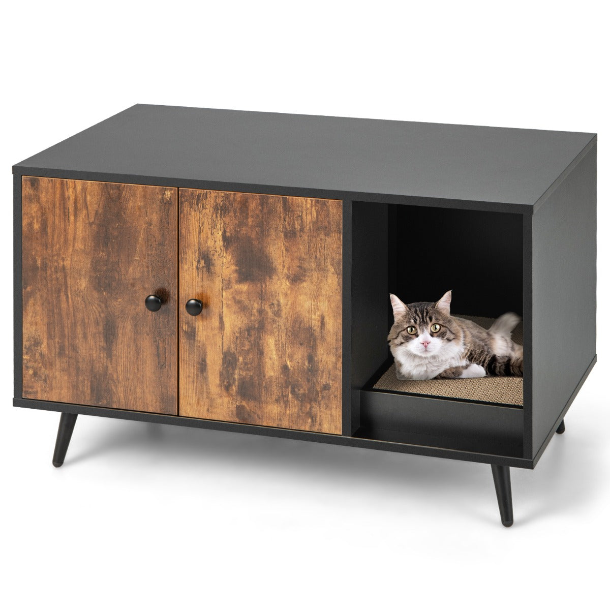 NNECW Modern Hidden Cat Litter Box Furniture for Indoor Cats-1